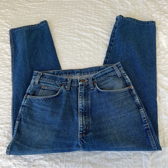 VTG 1970s Wrangler W-Pocket Straight Leg Jeans, Tagged 34x32 (Runs Small) - Picture 3 of 11